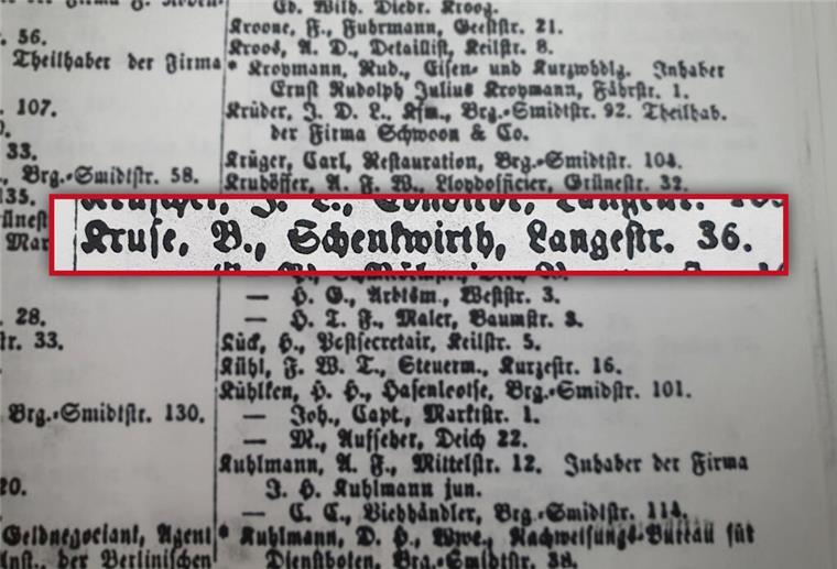 Rätsel gelöst: Was es mit dieser alten Bierflasche aus Bremerhaven auf sich hat Aufnahme aus einem Adressbuch Bremerhavens aus dem Jahr 1879.