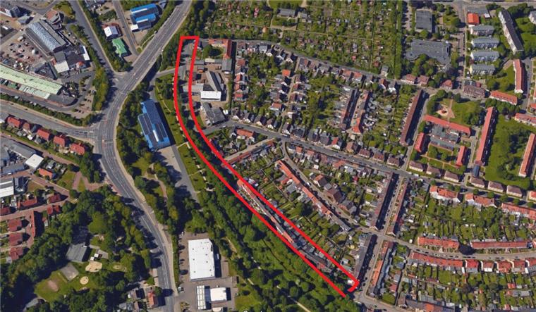 In der Borkumer Straße (rote Markierung) in Bremerhaven-Geestemünde wurde ein Wohnwagen gestohlen.
