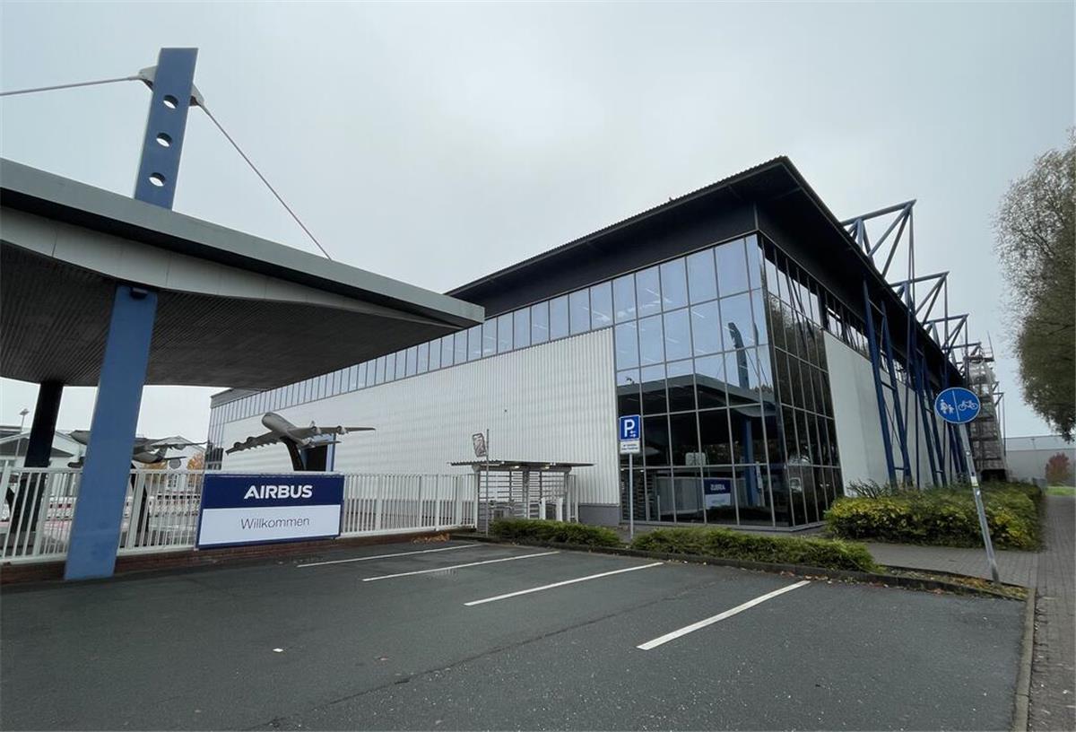 Eingang zum Airbus-Werk in Nordenham-Einswarden. 