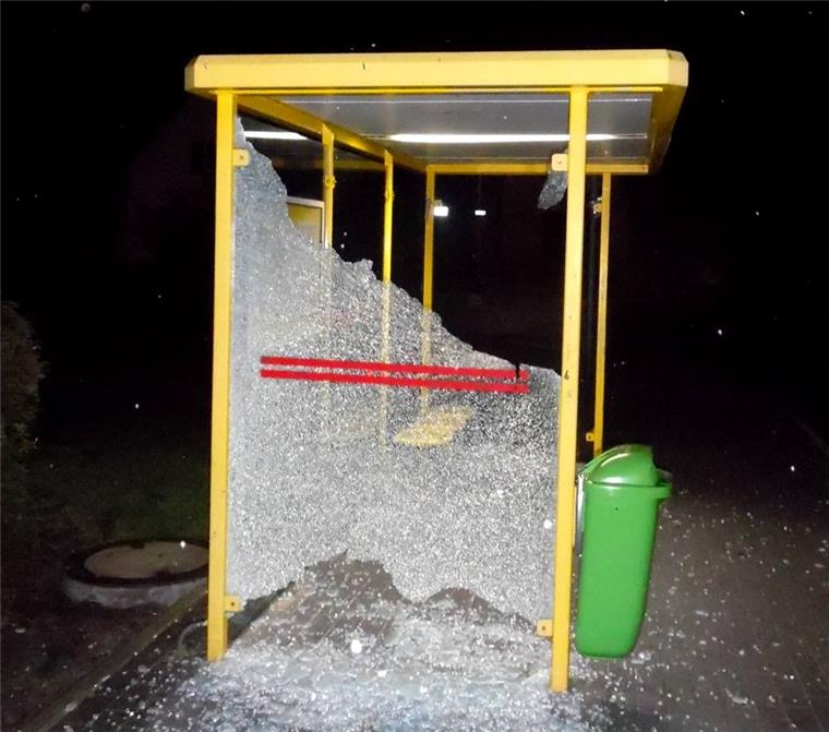In Grünhöfe haben Unbekannte in der Nacht zu Donnerstag eine Haltestelle zerstört.