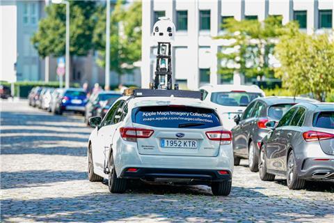 In Mannheim sind die Kamerafahrzeuge von Apple schon unterwegs.