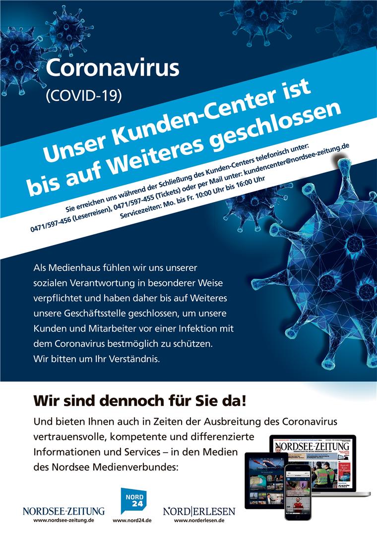 Informationen zur Schließung.