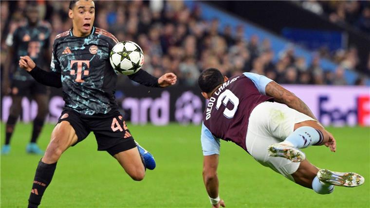 Kompany hält Kurs: Riskanter Bayern-Stil auch in Frankfurt Jamal Musiala (l), hier im Einsatz gegen Aston Villa, fehlt den Bayern in Frankfurt.