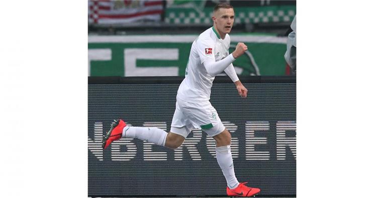 Werder Bremens Jojo Eggestein glaubt weiterhin an Europa Johannes "Jojo" Eggestein jubelt über seinen Treffer für Werder Bremen zum 1:0 gegen Nürnberg.