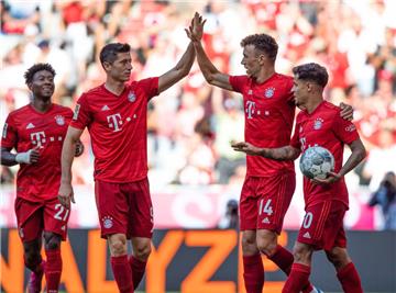 Jubel beim FC Bayern München. Mainz ist mit 6:1 besiegt worden.