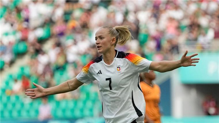Olympia-Medaille winkt: Fußballerinnen im Viertelfinale Jubel nach weiterem Turniertor: Lea Schüller