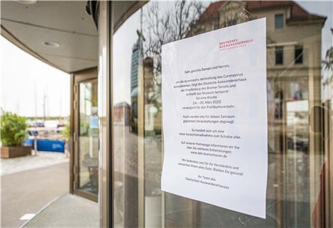 Klimahaus und Deutsches Auswandererhaus in Bremerhaven haben wegen des Coronavirus für mindestens eine Woche bis zum 20. März für den Besucherverkehr geschlossen. Beide Betriebe haben Kurzarbeit beantragt.