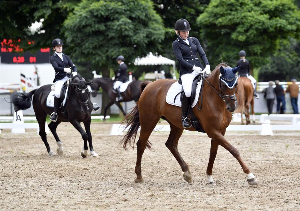 Kreismeisterschaft mit Annika Kruse und Aberli (vorne) und Fiona Marisa Kornahrens mit Whitney. Foto: Scheschonka