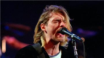 Kurt Cobain, Sänger der US-amerikanischen Kult-Rockband Nirvana, bei einem Auftritt in Seattle (1993).