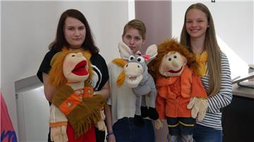 Leonie Hutwalker (Matz Fiete), Antonia Meishammer (Eselin Laila), Amelie Rettig (Sophie).