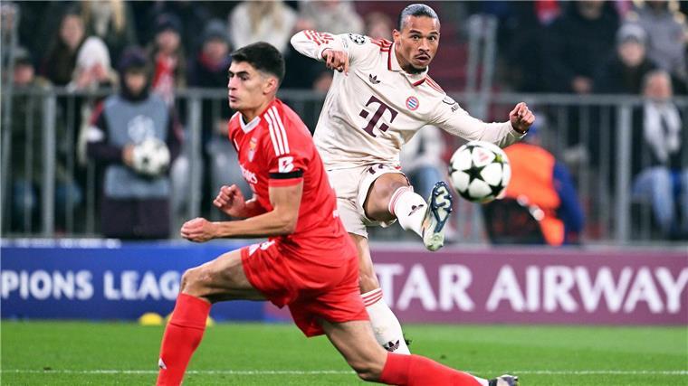 Leroy Sané, hier beim Torschuss, brachte viel Dynamik ins Bayern-Spiel.