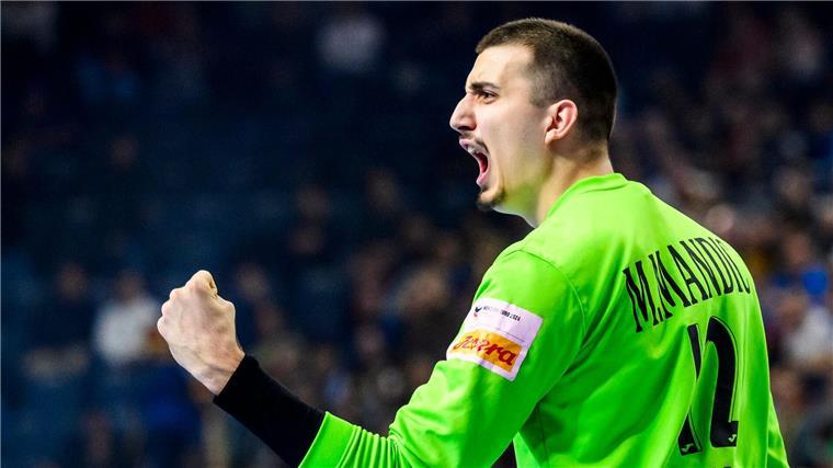SC Magdeburg gewinnt klar bei GOG in Dänemark Magdeburgs Torwart Matej Mandic wurde nach der Pause zum Rückhalt. (Archivbild)