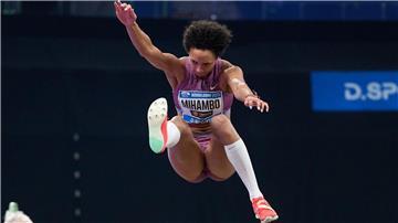 Malaika Mihambo holte sich beim Leichtathletik-Meeting in Düsseldorf den Sieg.