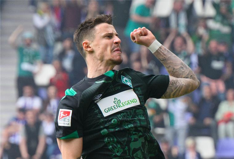 Marco Friedl zum Kapitän bei Werder Bremen ernannt Marco Friedl jubelt