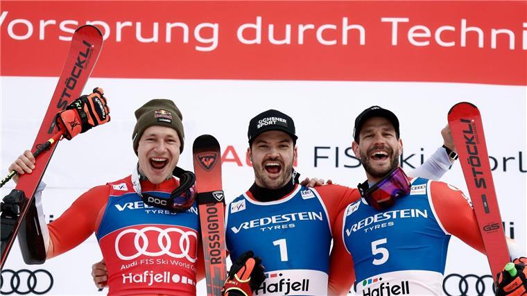 Marco Odermatt (links) reicht ein zweiter Platz im Riesenslalom für zwei vorzeitige Kugel-Triumphe.