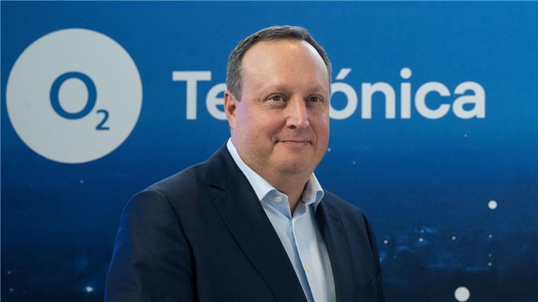 Markus Haas, Vorstandsvorsitzender von Telefónica Deutschland, aufgenommen in der Zentrale des Mobilfunk-Anbieters O2 Telefónica.