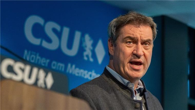 Söder sieht nach Bremen-Wahl Trend gegen die Grünen Markus Söder, CSU Parteivorsitzender, nimmt nach der Vorstandssitzung der CSU an einer Pressekonferenz teil.