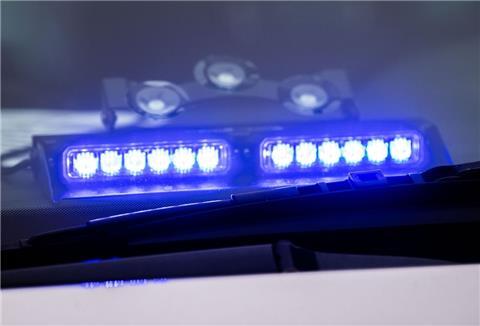 Blaulicht am Polizeifahrzeug