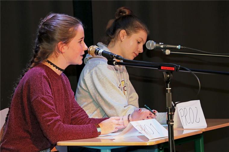 Zeven: Schülerinnen debattieren beim Regionalentscheid Melina Meinders (links) wird das Gymnasium beim Regionalentscheid im Debattieren im Februar vertreten.
