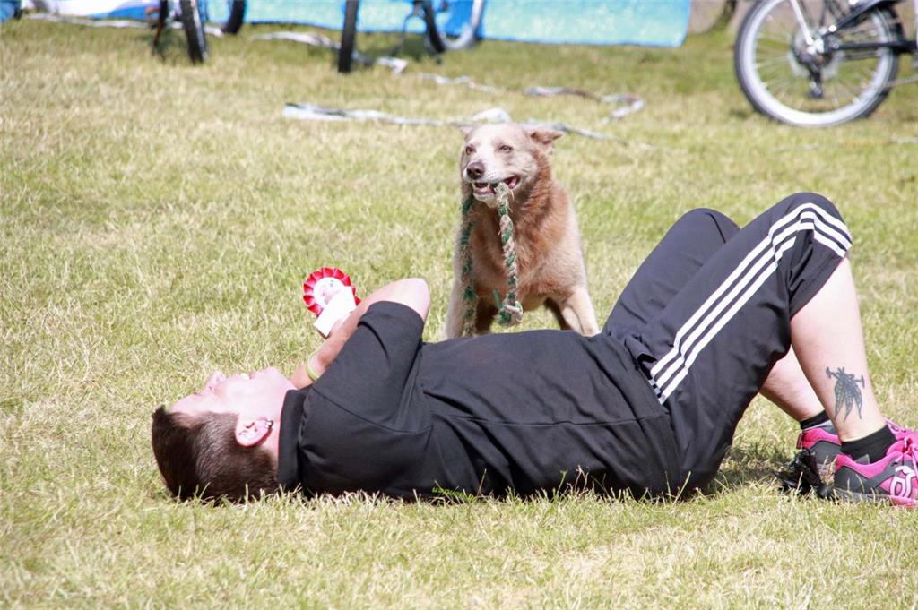 Mensch und Hund hatten ihren Spaß bei dem herrlichen Sommerwetter. Foto: Baur