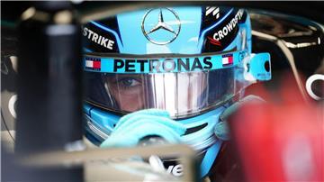 Mercedes-Pilot George Russell hat sich in Silverstone die Pole gesichert.