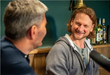 Mike Moore, Kapitän der Fischtown Pinguins, beim Abschieds-Interview.