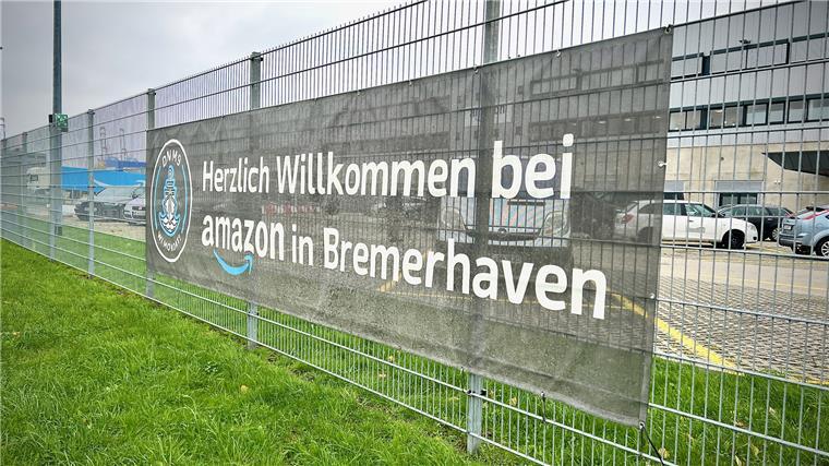 Mit diesen Worten begrüßt der Großkonzern Amazon die Paketboten in Bremerhaven.