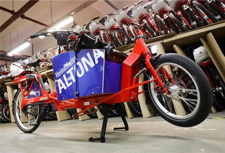 Mit einem solchen Lastenfahrrad können sich Leute in Lehe künftig Einkäufe bringen lassen.