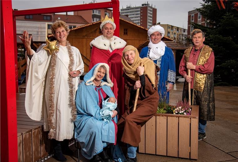 Weihnachtliche Krippe in Bremerhaven