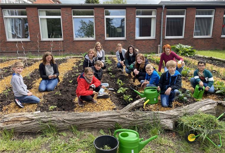 Mit Unterstützung durch die AOK und den Verein Acker e.V. haben Schülerinnen und Schüler der 4b der Grundschule Abbehausen auch in diesem Jahr wieder den schuleigenen Acker bepflanzt.