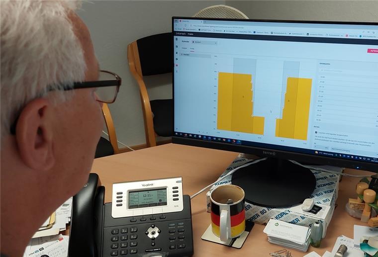Straßenlaternen werden ausgeschaltet: So will Geestland Energie sparen Ein Verwaltungsmitarbeiter sitzt vor seinem Computer