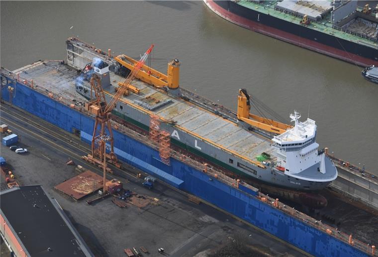  Ein Rettungsring liegt am Hafen vor der Bremerhavener Lloyd-Werft. Nach der Insolvenz der Lloyd-Werft suchen die Bremer Landespolitik und die Gewerkschaft IG Metall nach Wegen für einen Fortbestand des Schiffbaubetriebs.