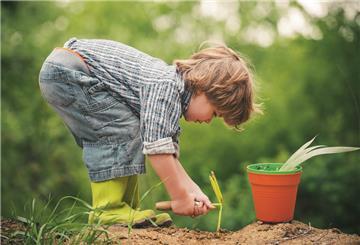 Kleines Kind im Garten