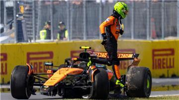 Nach dem Unfall war der McLaren von Lando Norris nur noch Schrott.