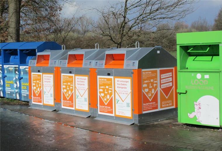 Sammelcontainer für Elektroschrott und Co. in Beverstedt.