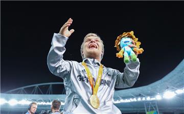 Niko Kappel gewann im Kugelstoßen die erste Goldmedaille für das deutsche Paralympics-Team. Foto Nietfeld/dpa 