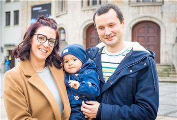 Oleksandr Shyryayev, Jessica De Fanti Teoli und Sohn Nikolai