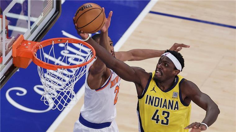 Pascal Siakam (rechts) überragte für die Indiana Pacers gegen die New York Knicks mit 39 Punkten.