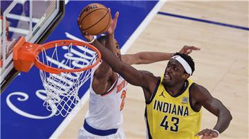 Pascal Siakam (rechts) überragte für die Indiana Pacers gegen die New York Knicks mit 39 Punkten.