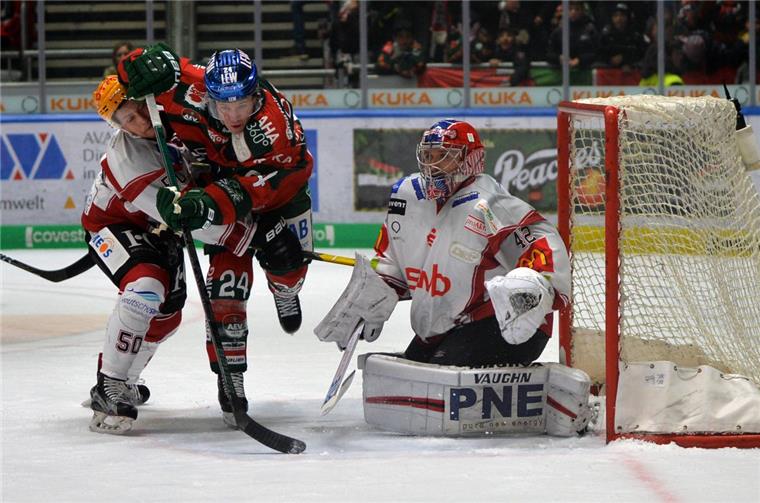 Patch Alber (links) gab sein Debüt im Trikot der Fischtown Pinguins.