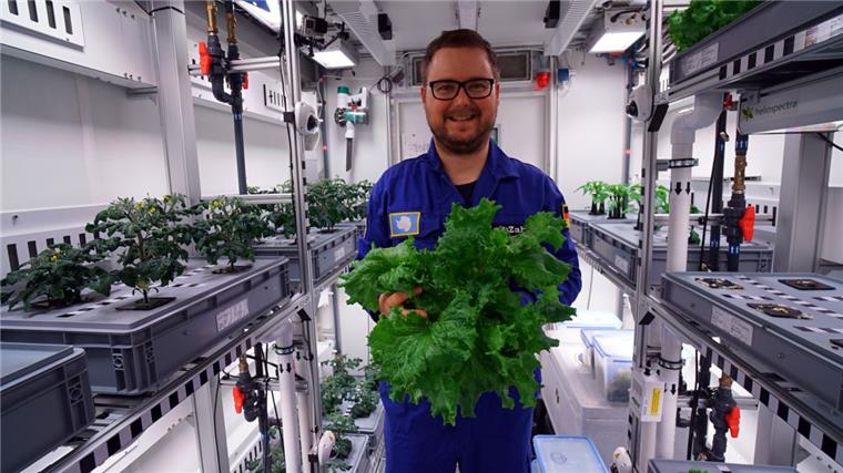 Paul Zabel hat in der Antarktis frischen Salat geerntet.