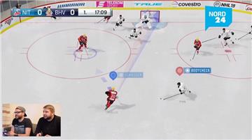 Peter Gassner (Fischtown Pinguins) und Philipp Overschmidt (Nürnberg Ice Tigers) messen sich in NHL 19.