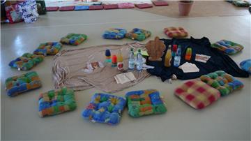 Picknickplatz der Nordholzer und Dorumer Teilnehmer am Kinderkirchentag.