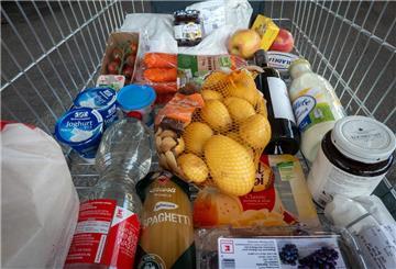 Waren in einem EInkaufswagen