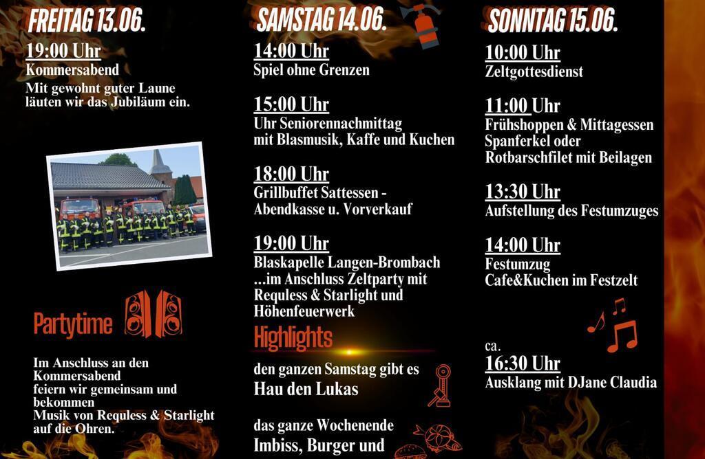 Programm für die Jubiläumsfeier