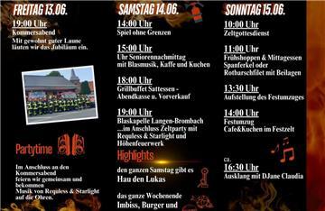 Programm für die Jubiläumsfeier