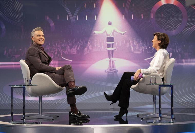 Robbie Williams bei Maischberger: Kindheitstraumata und Jürgen Klopp-Fanliebe Robbie Williams im ARD-Talk mit Sandra Maischberger.