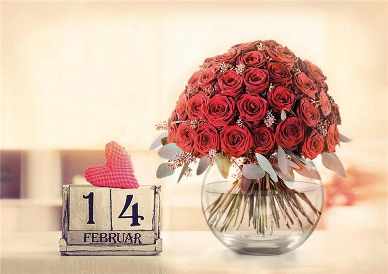 Rote Rosen sind die beliebtesten Blumen zum Valentinstag