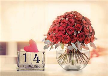 Rote Rosen sind die beliebtesten Blumen zum Valentinstag