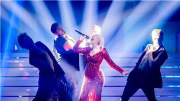 Sängerin Marie Reim bei einer Probe zum deutschen Vorentscheid „Eurovision Song Contest - Das deutsche Finale 2024“.